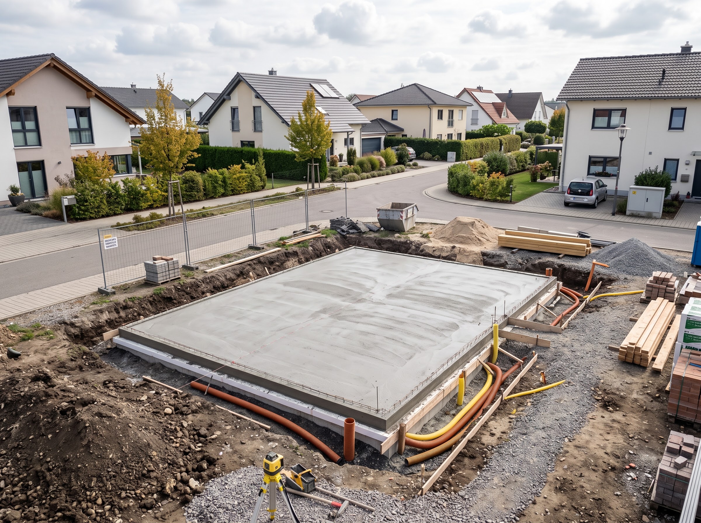Baubeginn – Fundament und Erdarbeiten